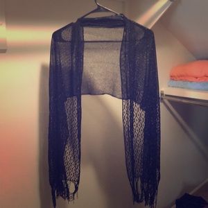 Black See-Through Shawl